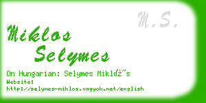 miklos selymes business card